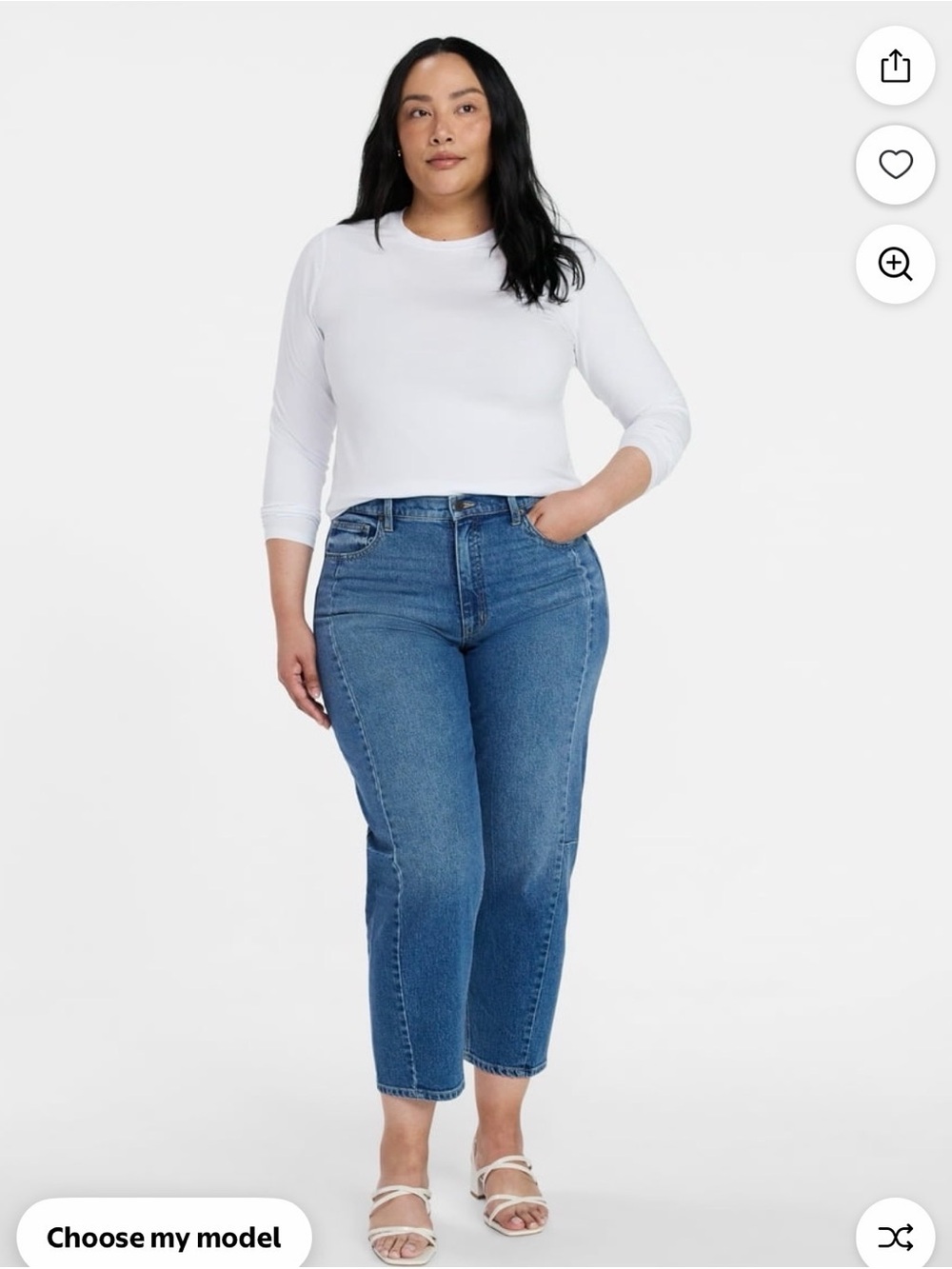 Time and Tru Women's High Rise Barrel Jeans, 28" Inseam, Sizes 0 - Picture 5 of 5
